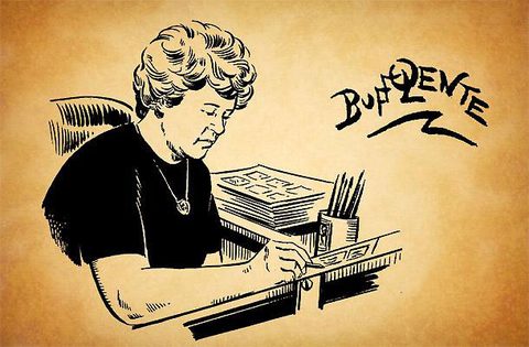 Lina Buffolente e Osvaldo Cavandoli nel Famedio