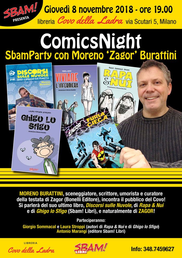 “ComicsNight SbamParty” con Moreno Burattini