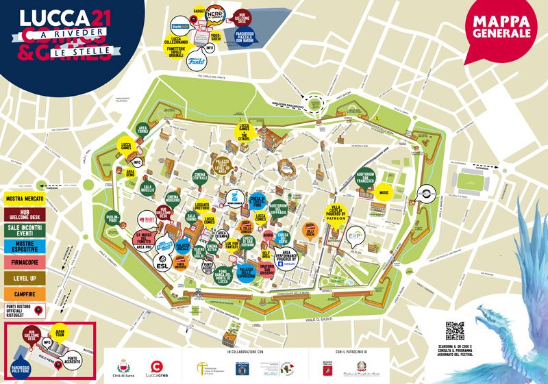 La mappa di Lucca Comics 2021